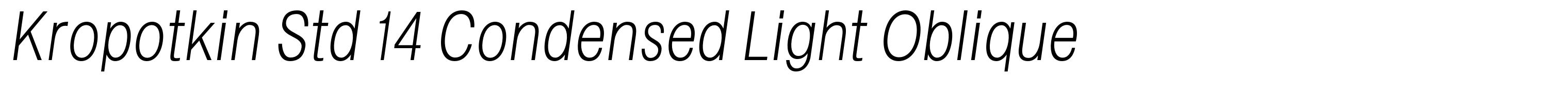 Kropotkin Std 14 Condensed Light Oblique
